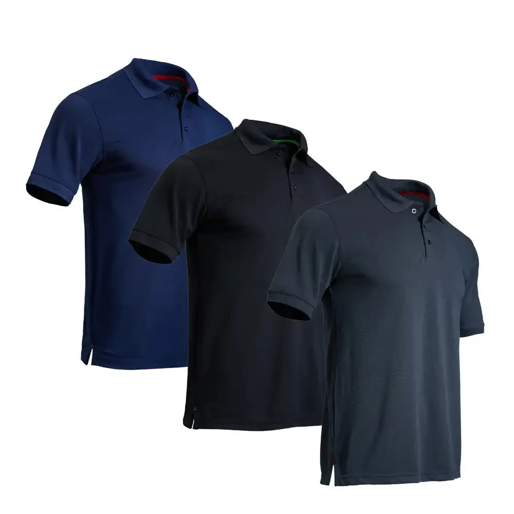 3 Pack Men's Short Sleeve Polo Shirts