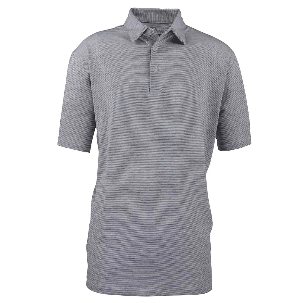 48-Hour Zusa Men's White/Steel Heather Stripe Polo