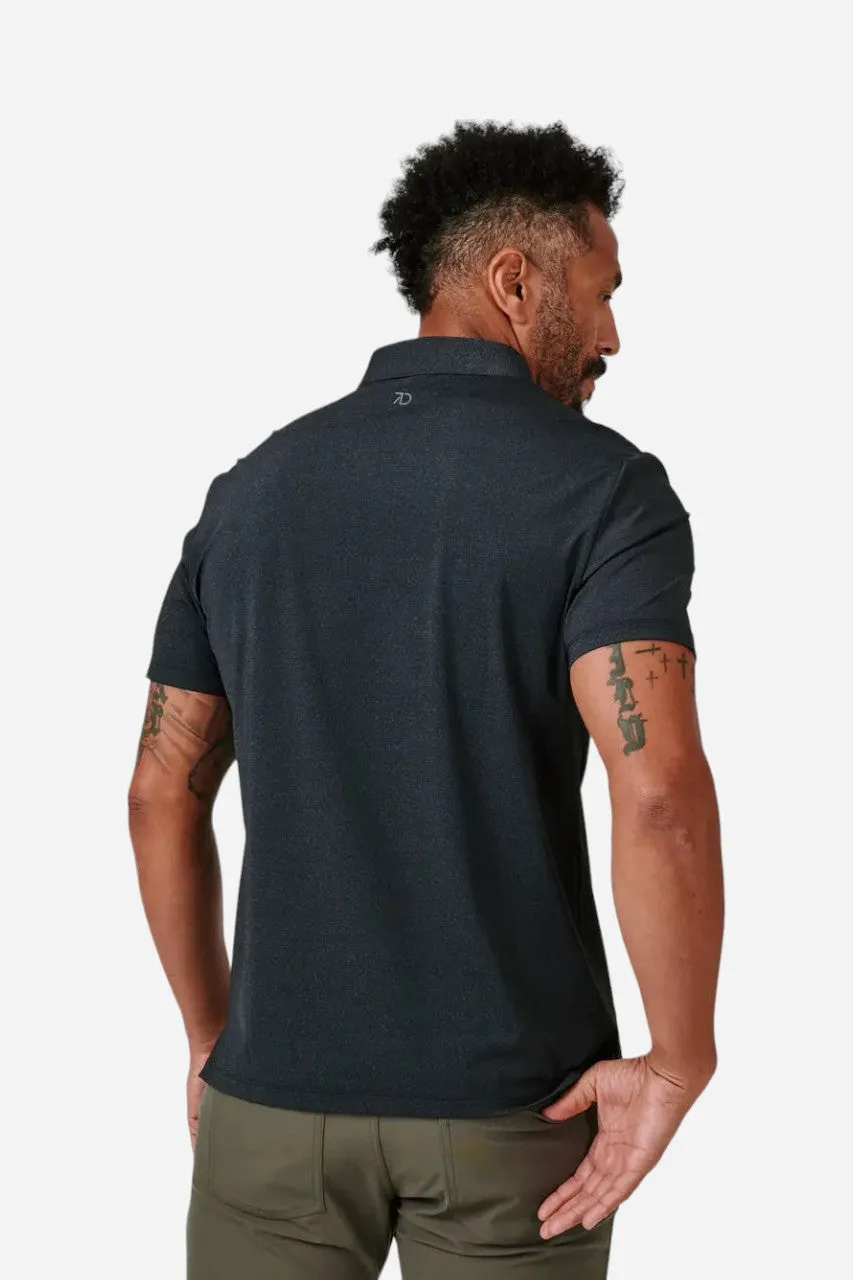 7 Diamonds Albatross Polo T Shirt in Black