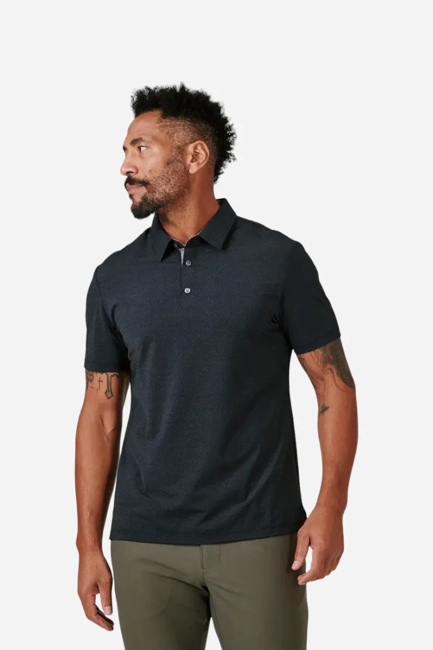 7 Diamonds Albatross Polo T Shirt in Black