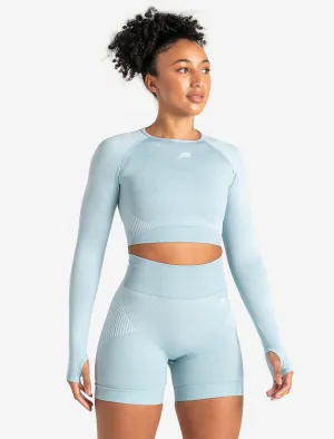 ADAPT 2.0 Seamless Crop Top - Sky Blue