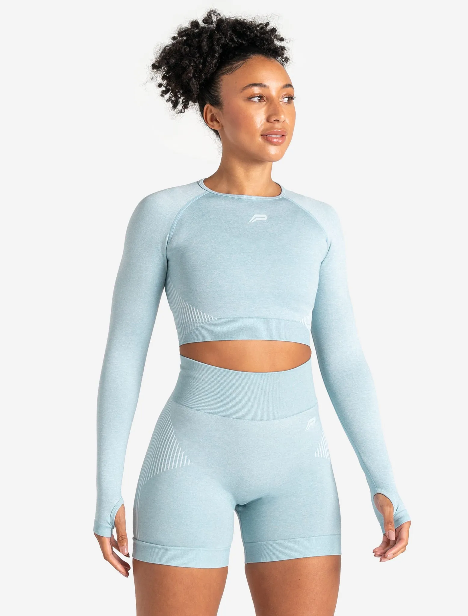 ADAPT 2.0 Seamless Crop Top - Sky Blue