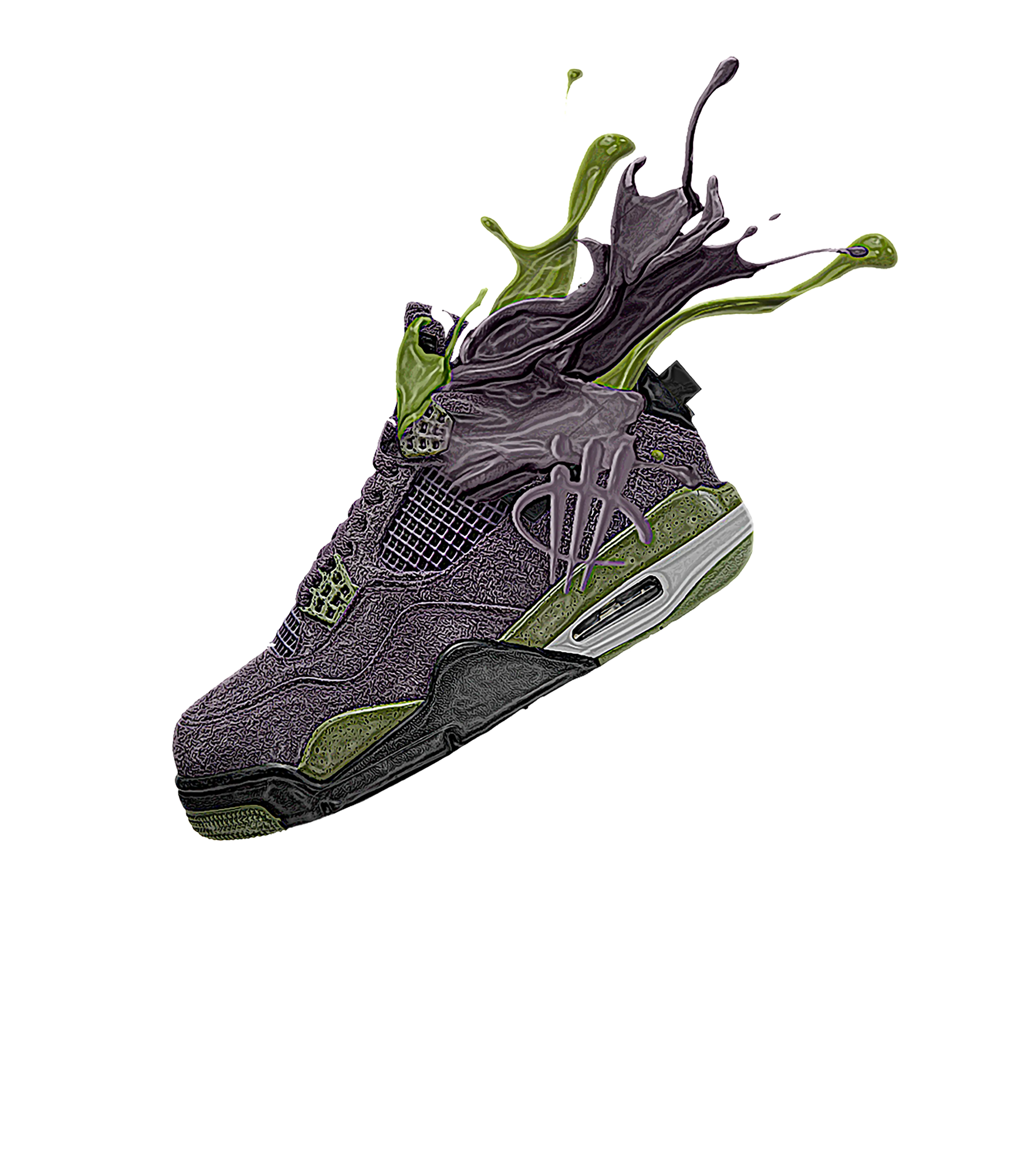 Air Jordan 4 Canyon Purple - Black T-Shirt (Splash 4)