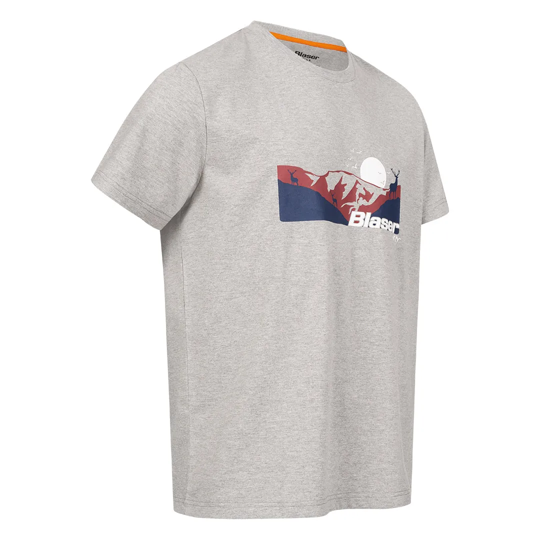 Allgau Mountain T-Shirt - Grey Melange by Blaser