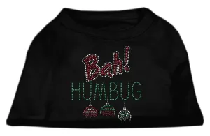 Bah Humbug Rhinestone Dog Shirt Black  XS (8)