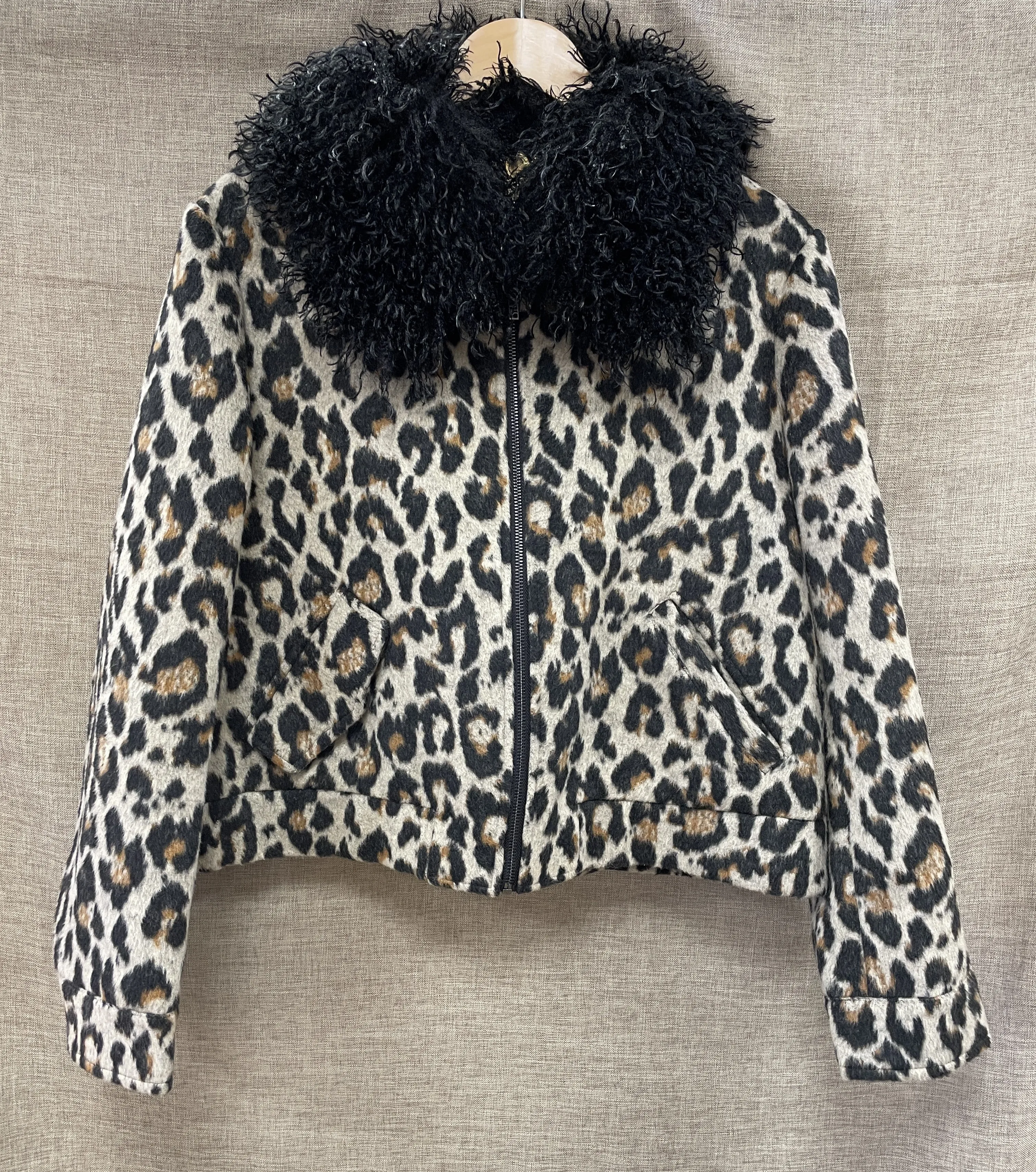 Biba House of Fraser Cream Black & Brown Leopard Animal Print Jacket 18