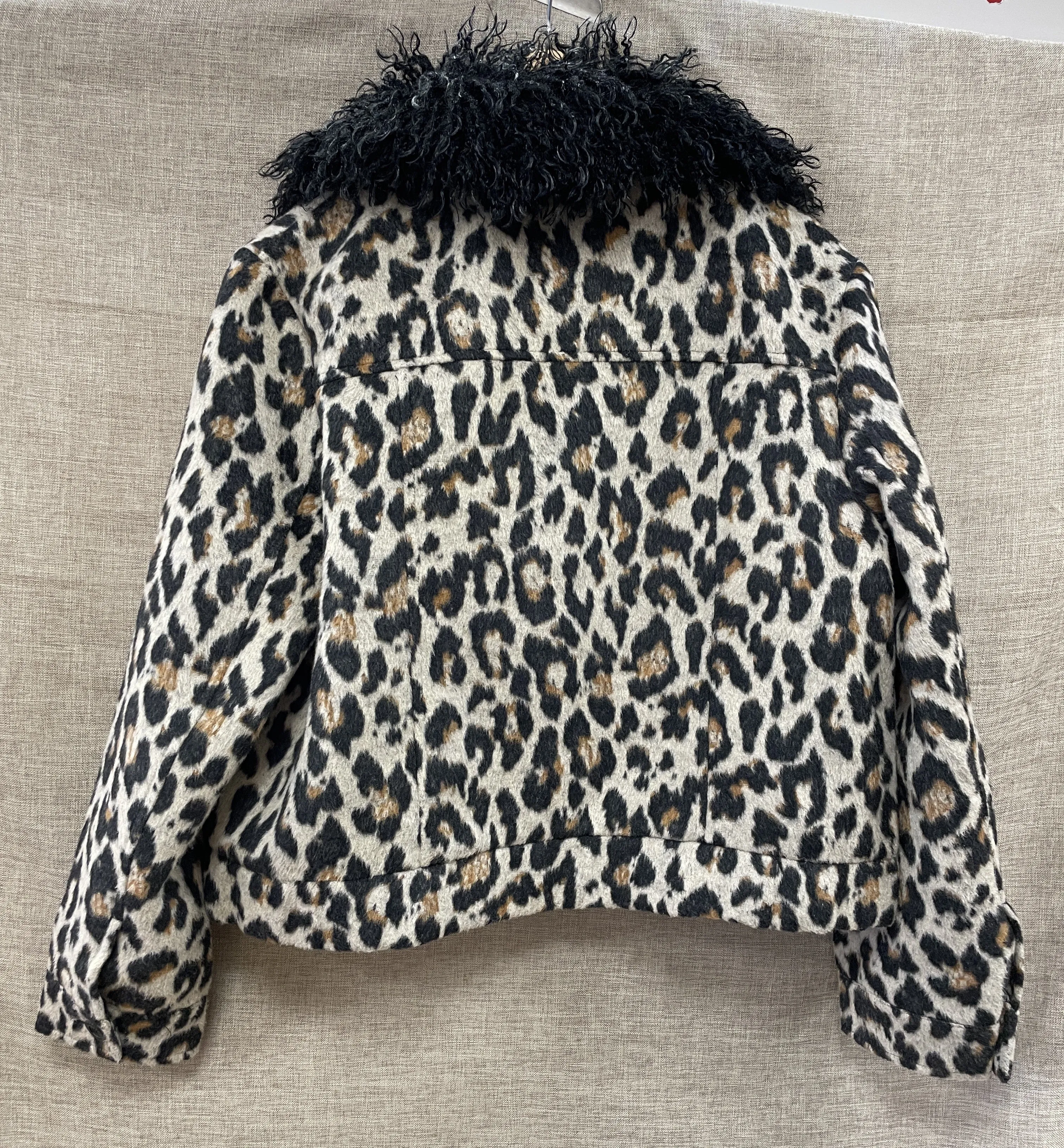 Biba House of Fraser Cream Black & Brown Leopard Animal Print Jacket 18