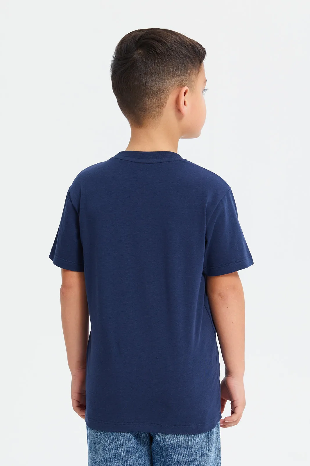 Boys Navy Spiderman Short Sleeve T-Shirt