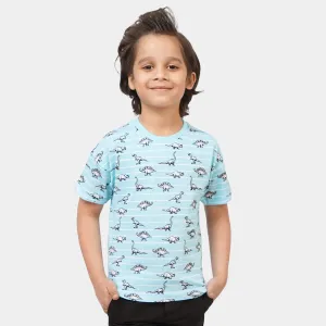 Boys T-Shirt Dino Printed | Light Blue