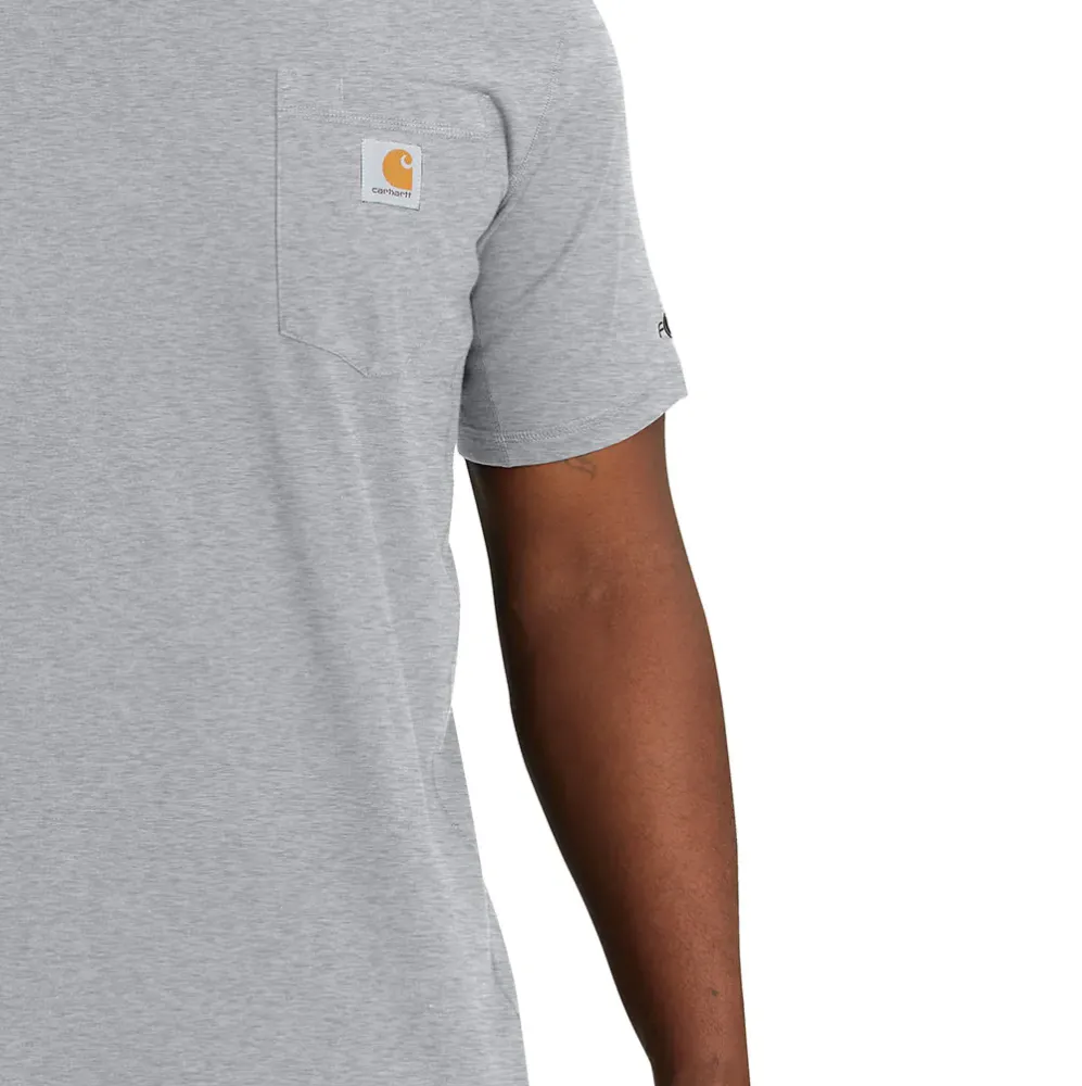 Carhartt Force Relaxed Fit Midweight Short-Sleeve Pocket T-Shirt | Basil Heather, Powder Blue, Heather Gray, Navy, Black