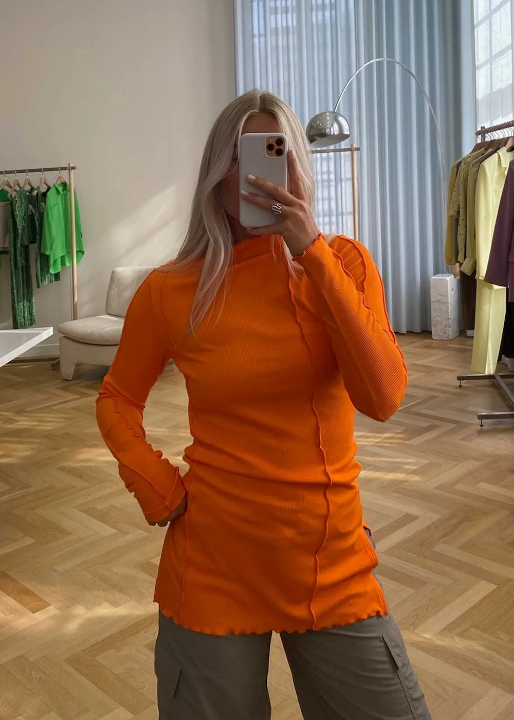 CassieMD LS top - Vibrant Orange