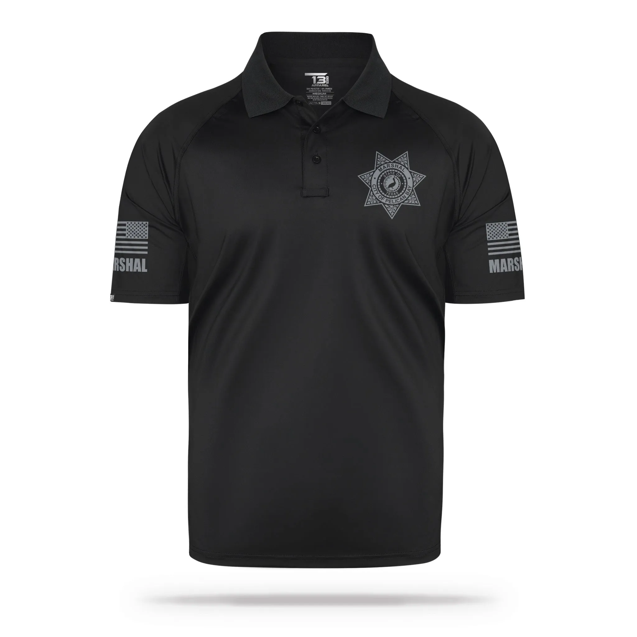 [CITY OF PELICAN BAY] Performance Polo [BLK/GRY]