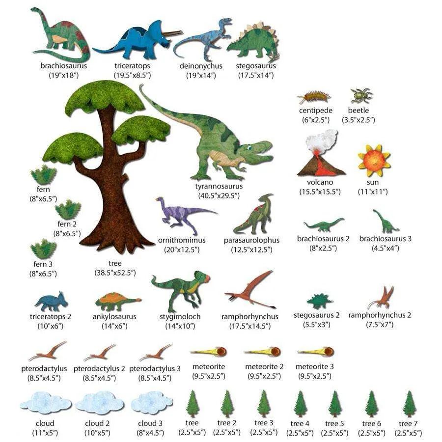 Dinosaur Wall Sticker Decal Kit - JUMBO SET