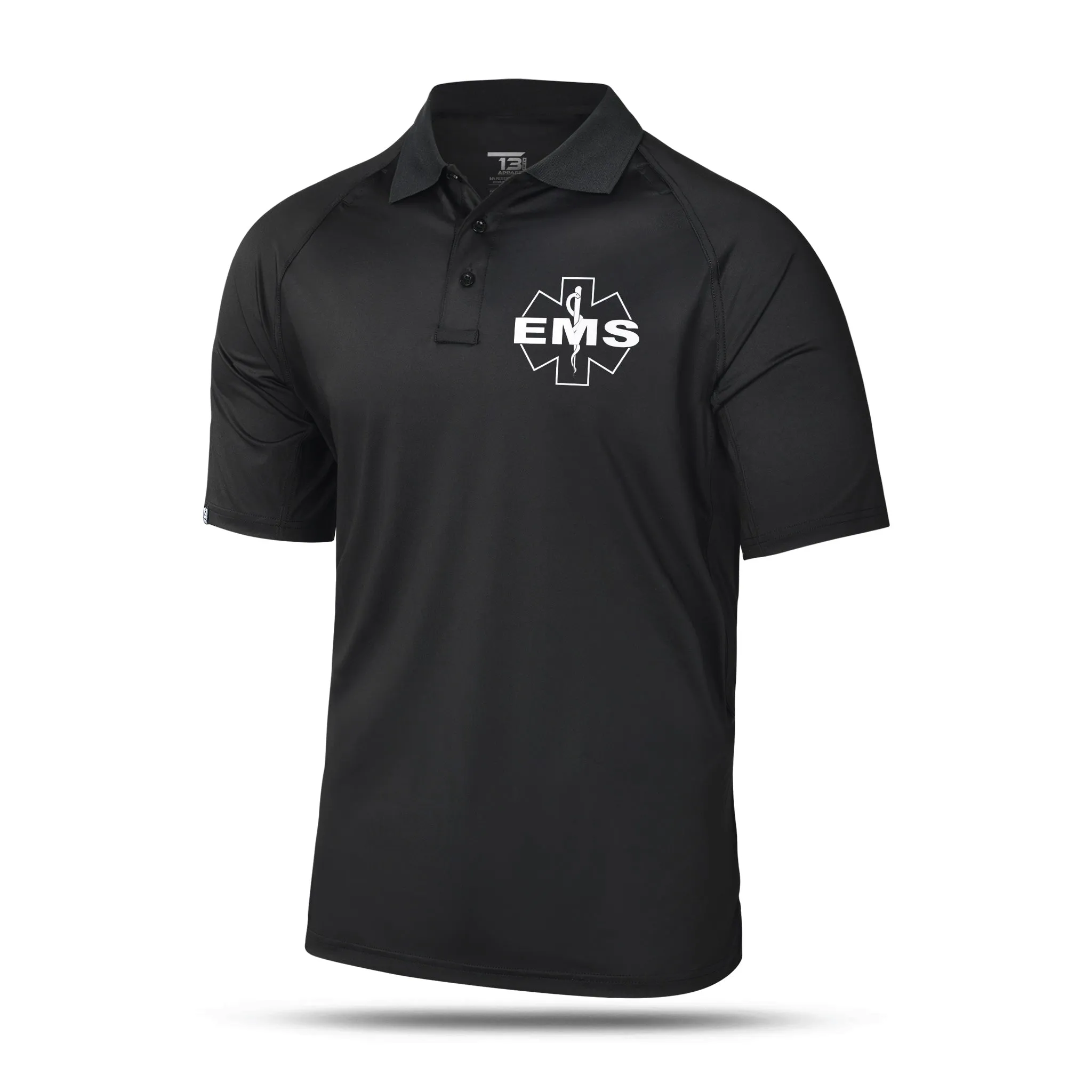 [EMS] Men's Performance Polo [BLK/WHT]