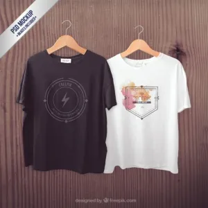 Free Double T-Shirt Mockup Psd