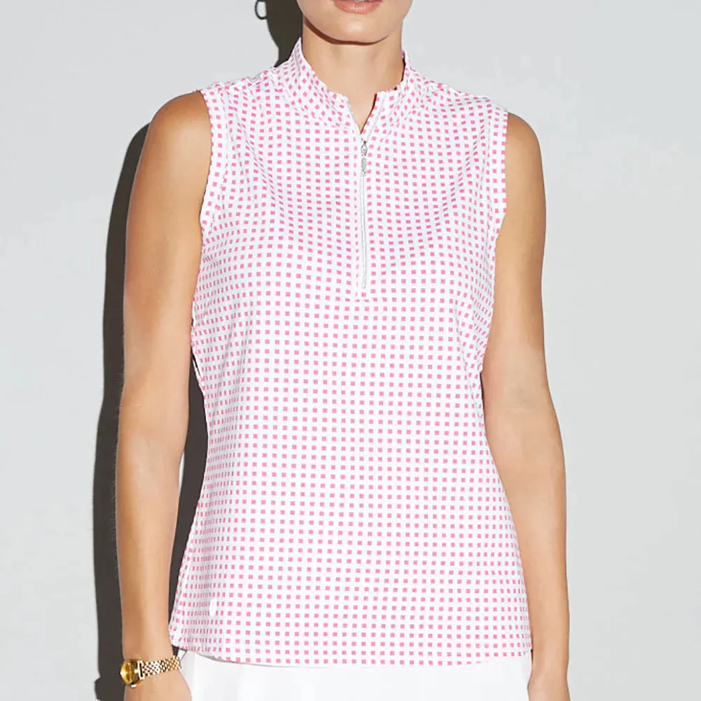 GGblue Womens Tess Ice Sleeveless Golf Polo - PINK CUBE