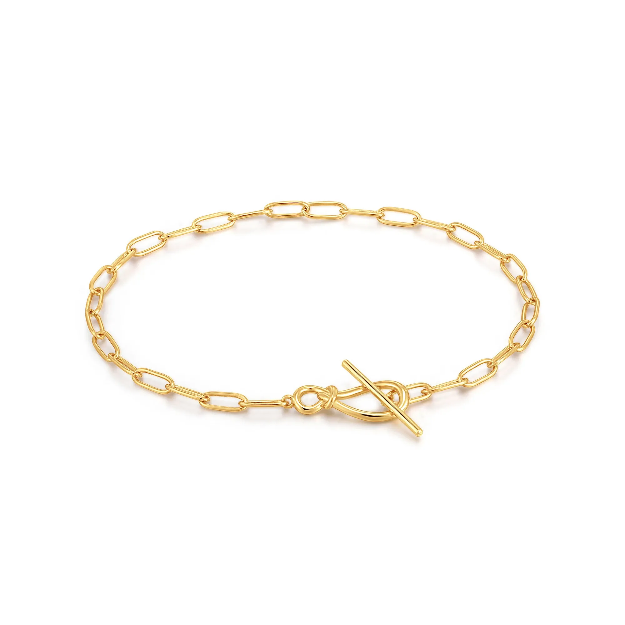 Gold Knot T Bar Chain Bracelet