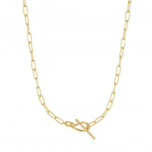 Gold Knot T Bar Chain Necklace N029-01G