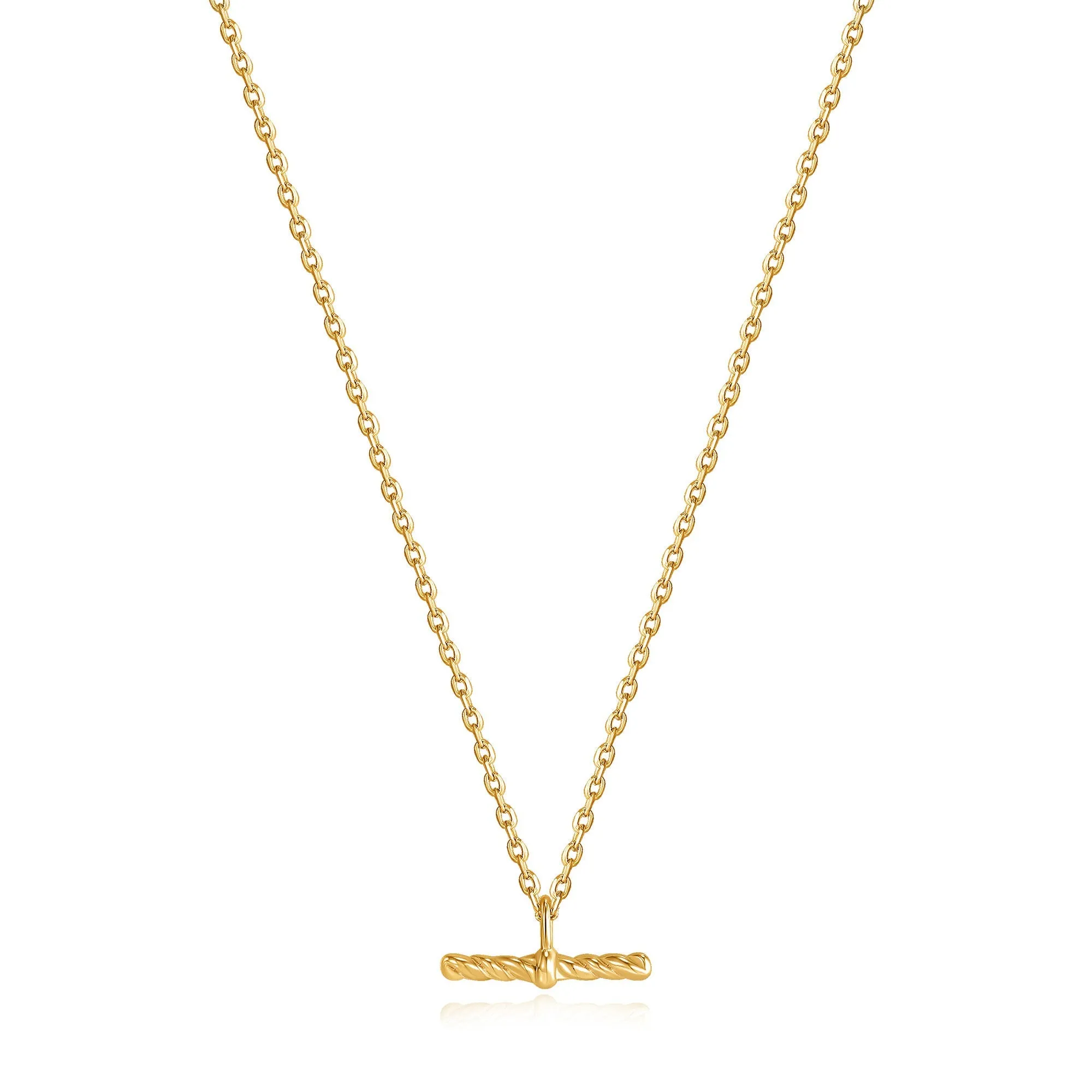 Gold Rope T-Bar Necklace