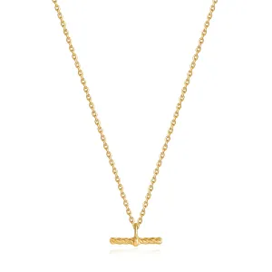 Gold Rope T-Bar Necklace