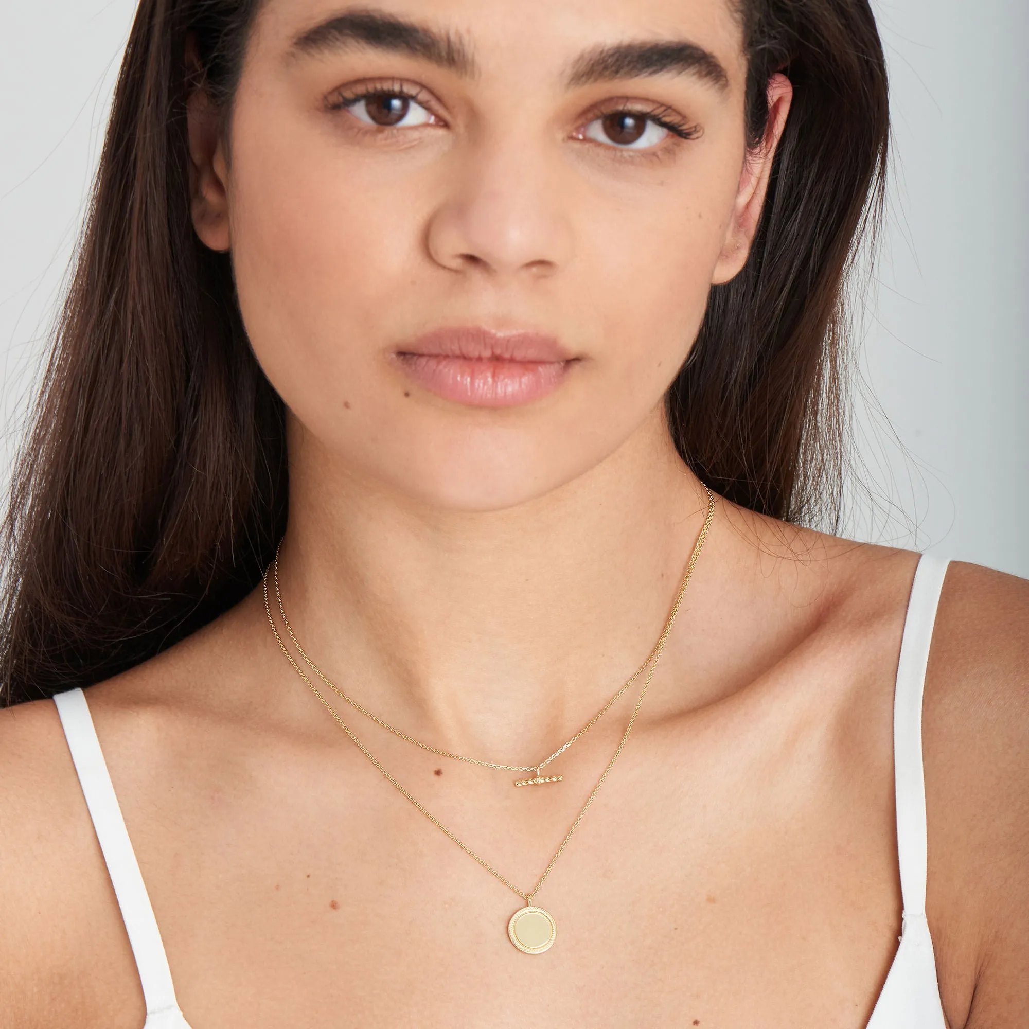 Gold Rope T-Bar Necklace