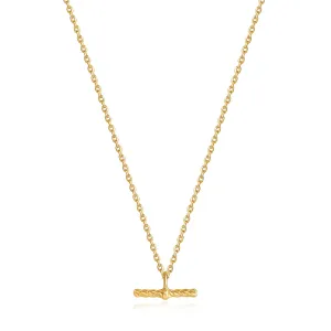 Gold Rope T-Bar Necklace