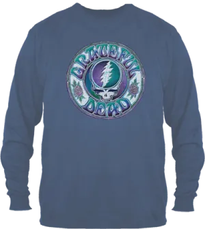 Grateful Dead - Batik Steal your Face on Blue Long Sleeve