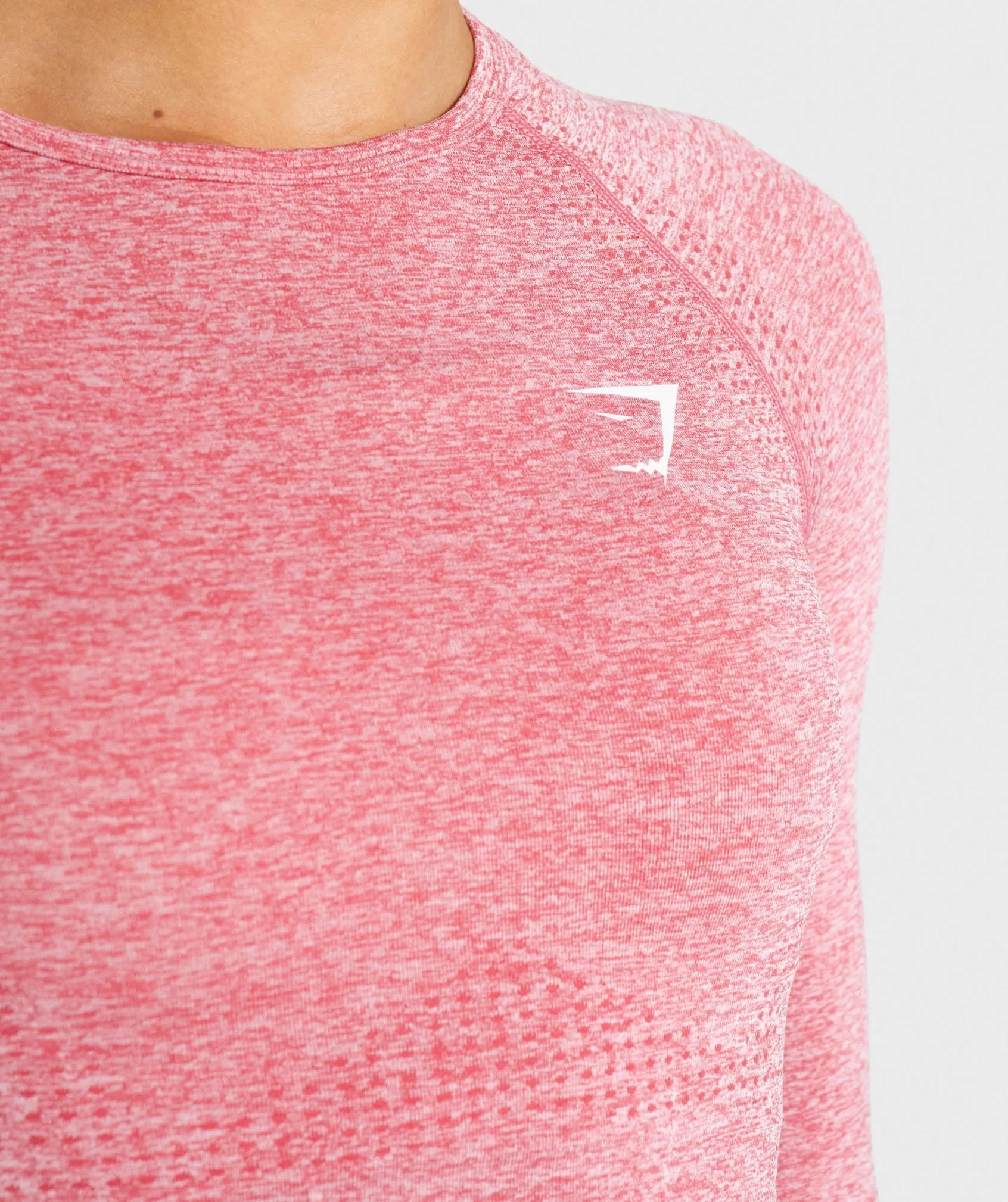 Gymshark Vital Seamless Long Sleeve Crop Top - Pink Marl