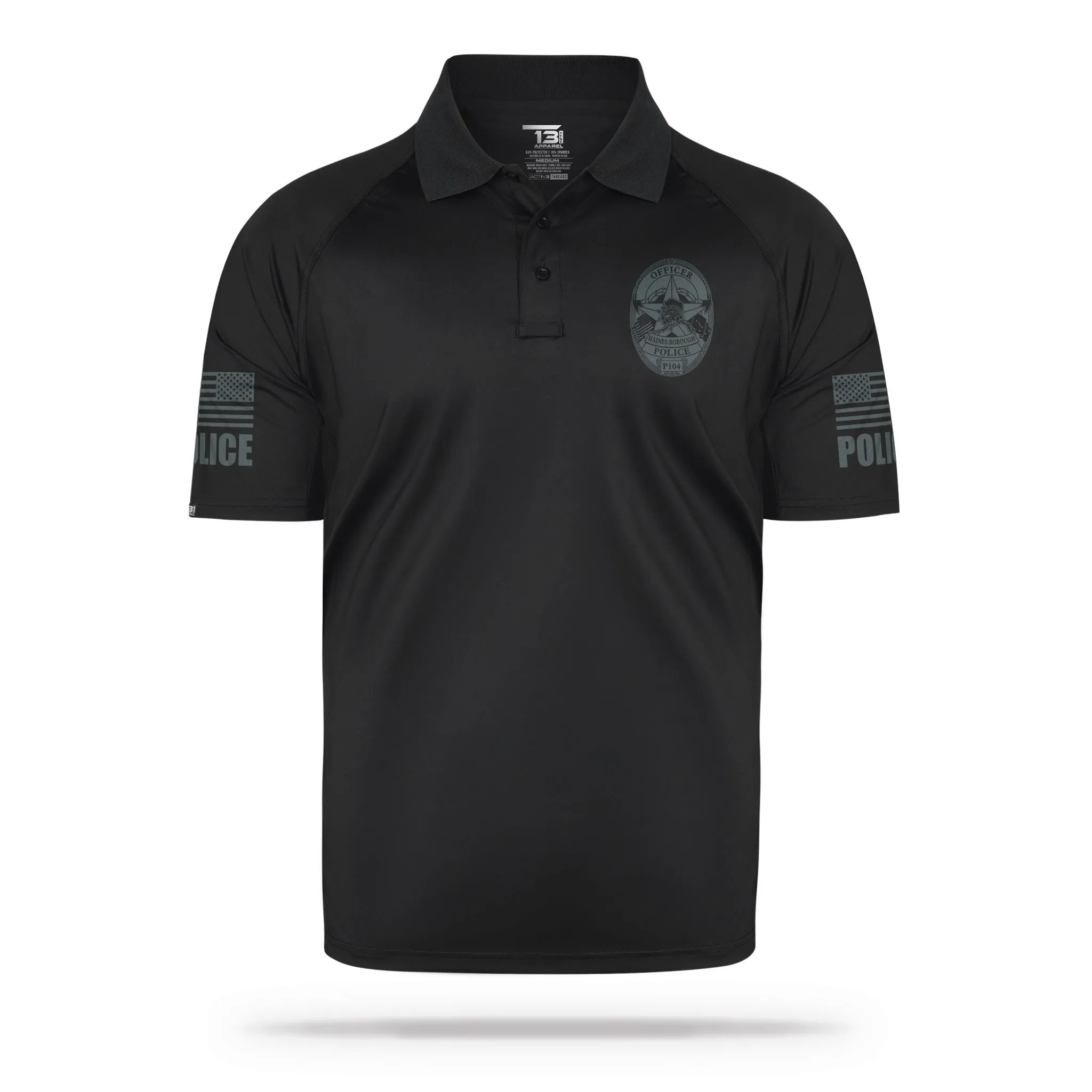 [HAINES BOROUGH PD] Men's Performance Polo [BLK/GRY]