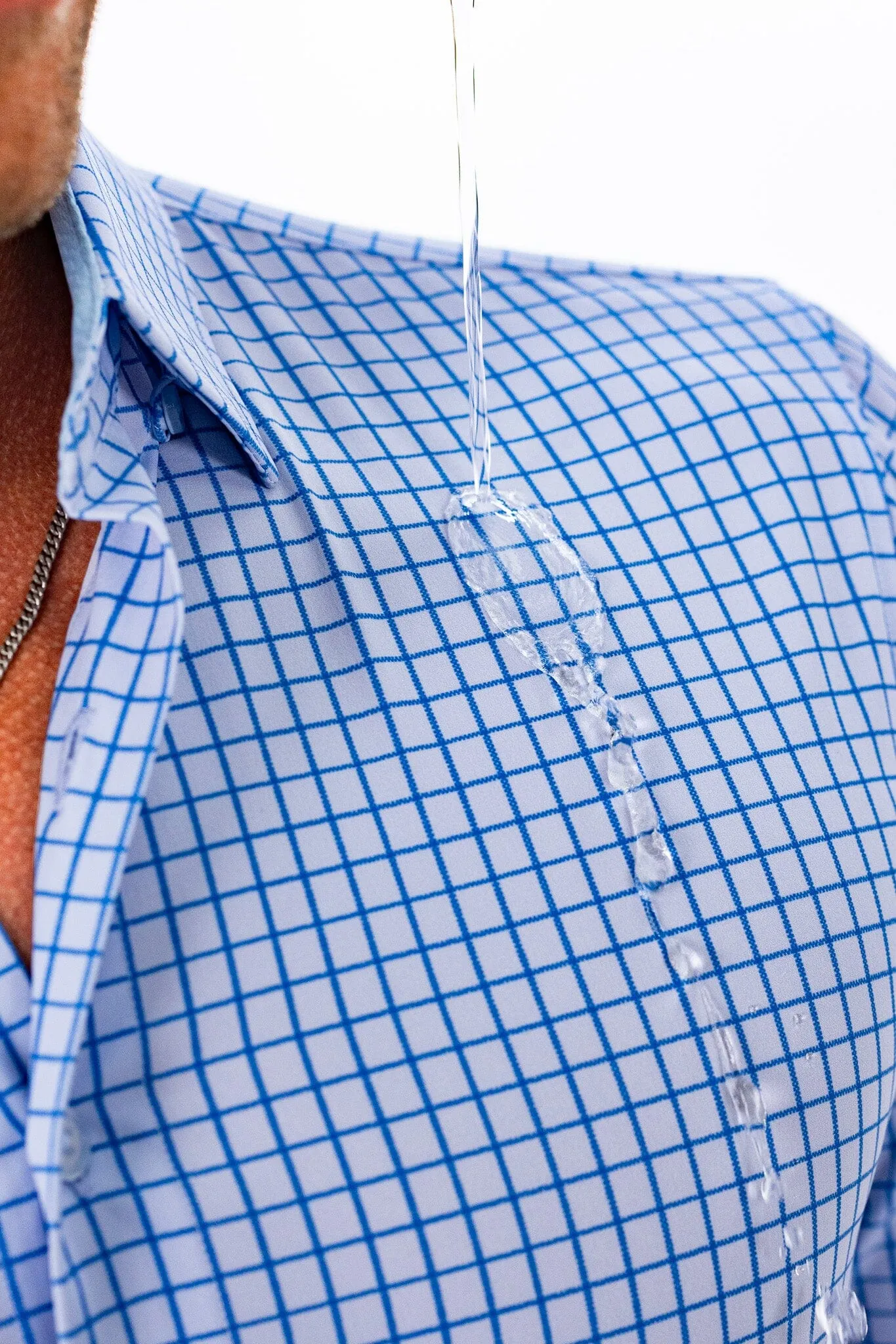 Hustle Sport Shirt - Long Sleeve - Double Blue Mini Grid