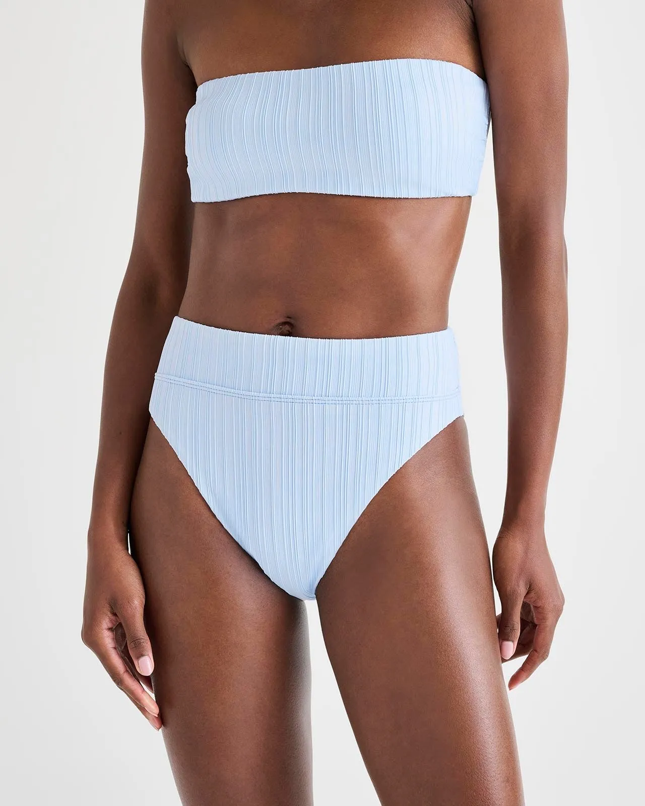 Ice Blue High Waist Swim Bottom