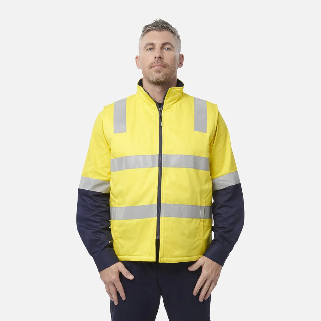 King Gee Originals 3 in 1 Hi-Vis Cotton Drill Reflective Work Jacket (K55400)