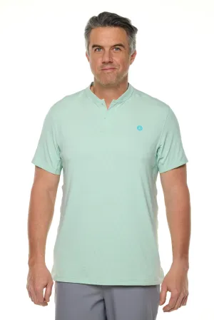 Men's Albatrose Short Sleeve Polo  |  Misty Aqua Diamond Jacquard