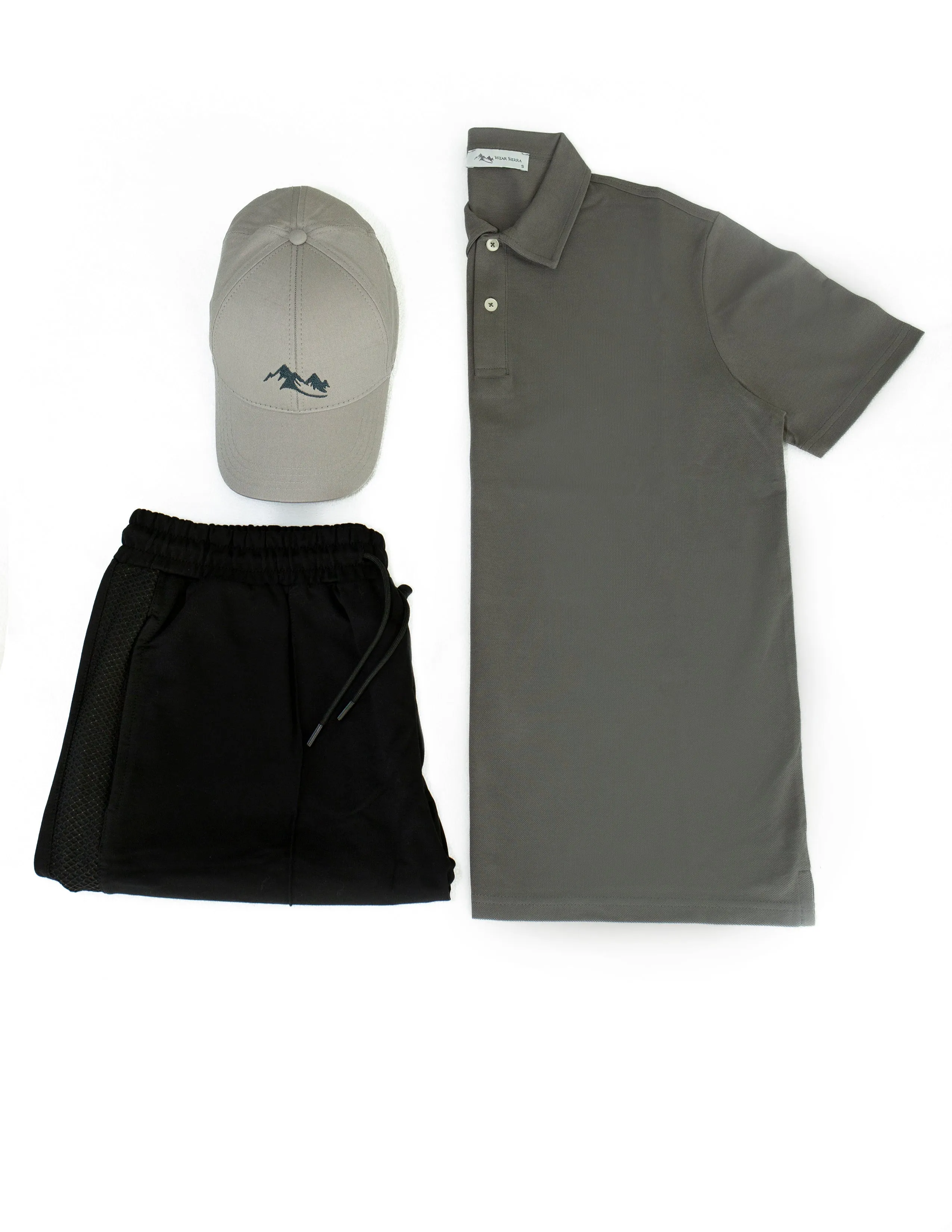 Men's Casual Wear Matched Set - Polo Shirt, 100% Cotton Shorts and Baseball Hat (3 Piece Set)