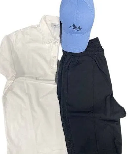 Men's Casual Wear Matched Set - Polo Shirt, 100% Cotton Shorts and Baseball Hat (3 Piece Set)