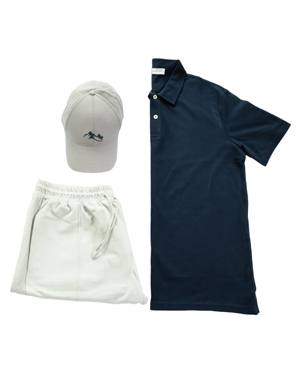 Men's Casual Wear Matched Set - Polo Shirt, 100% Cotton Shorts and Baseball Hat (3 Piece Set)