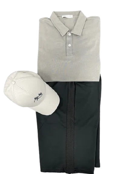 Men's Casual Wear Matched Set - Polo Shirt, 100% Cotton Shorts and Baseball Hat (3 Piece Set)