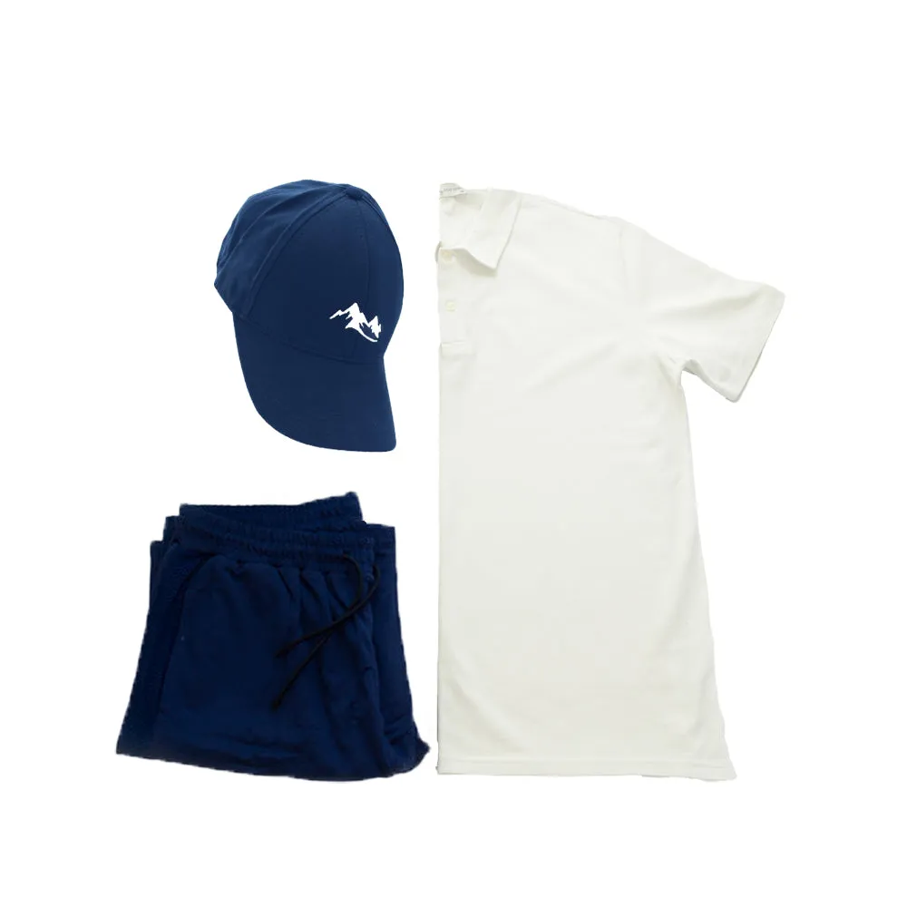 Men's Casual Wear Matched Set - Polo Shirt, 100% Cotton Shorts and Baseball Hat (3 Piece Set)