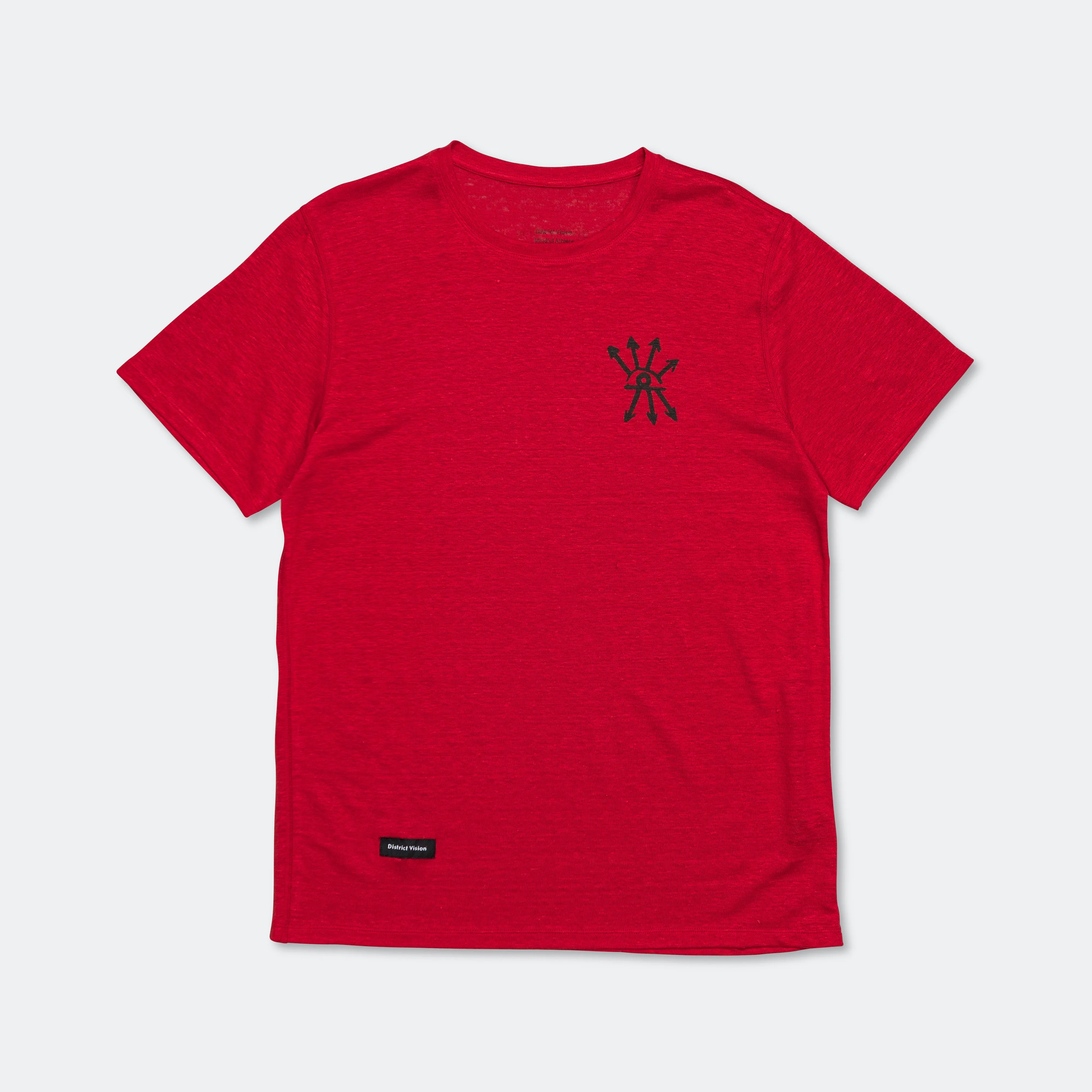 Mens Sukha Hemp Short Sleeve T-Shirt - Goji Red