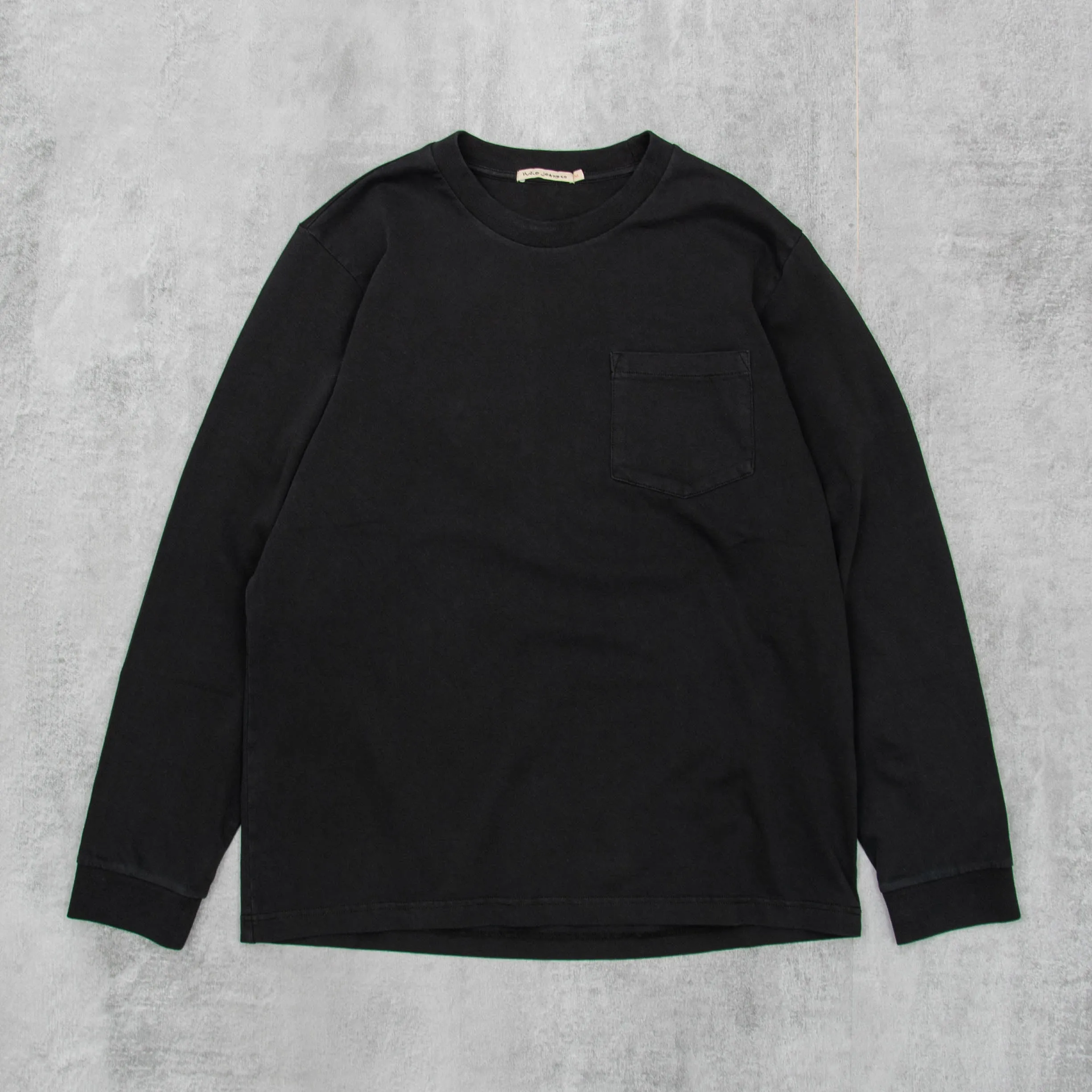 Nudie Rudi Pocket Heavy L/S Tee - Black