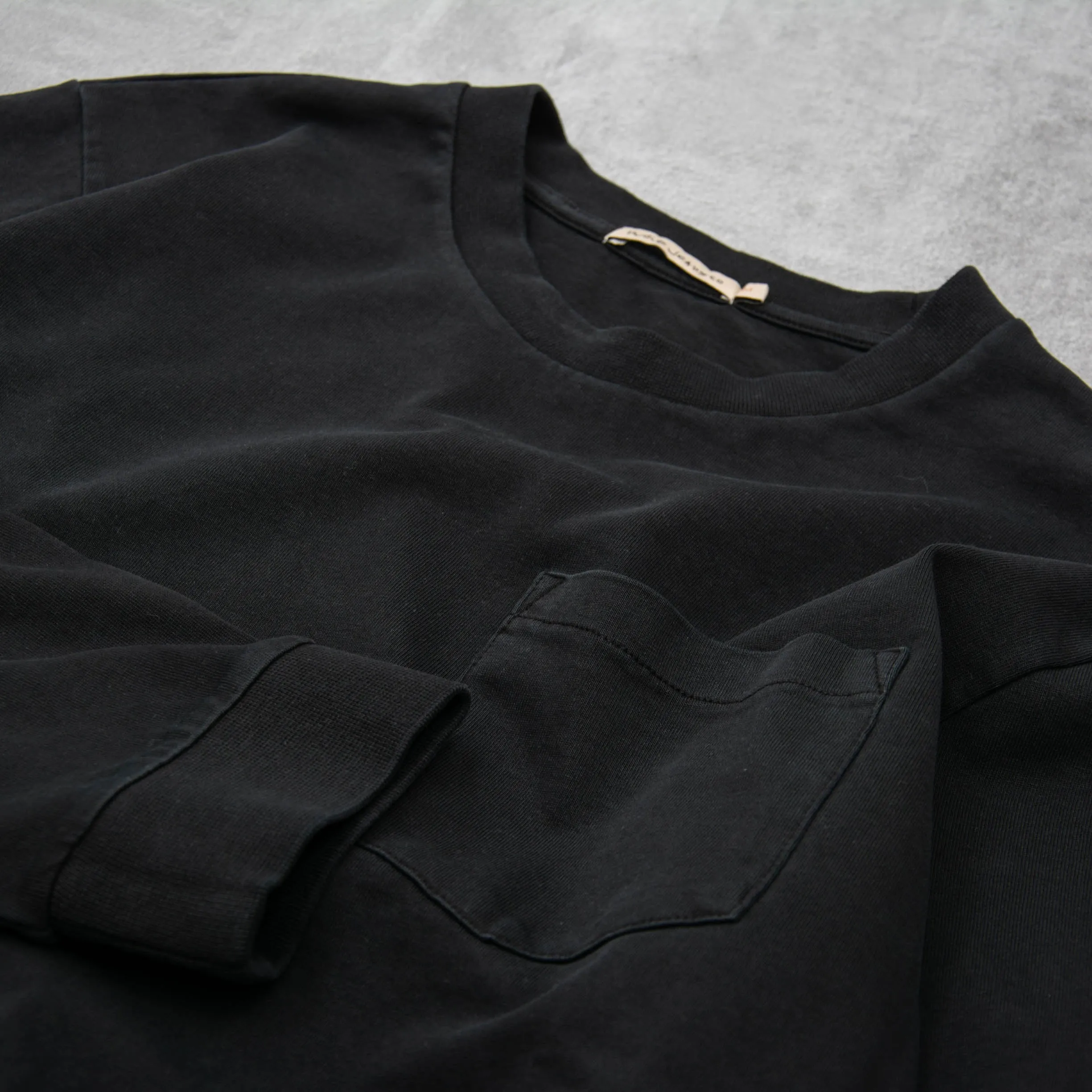 Nudie Rudi Pocket Heavy L/S Tee - Black