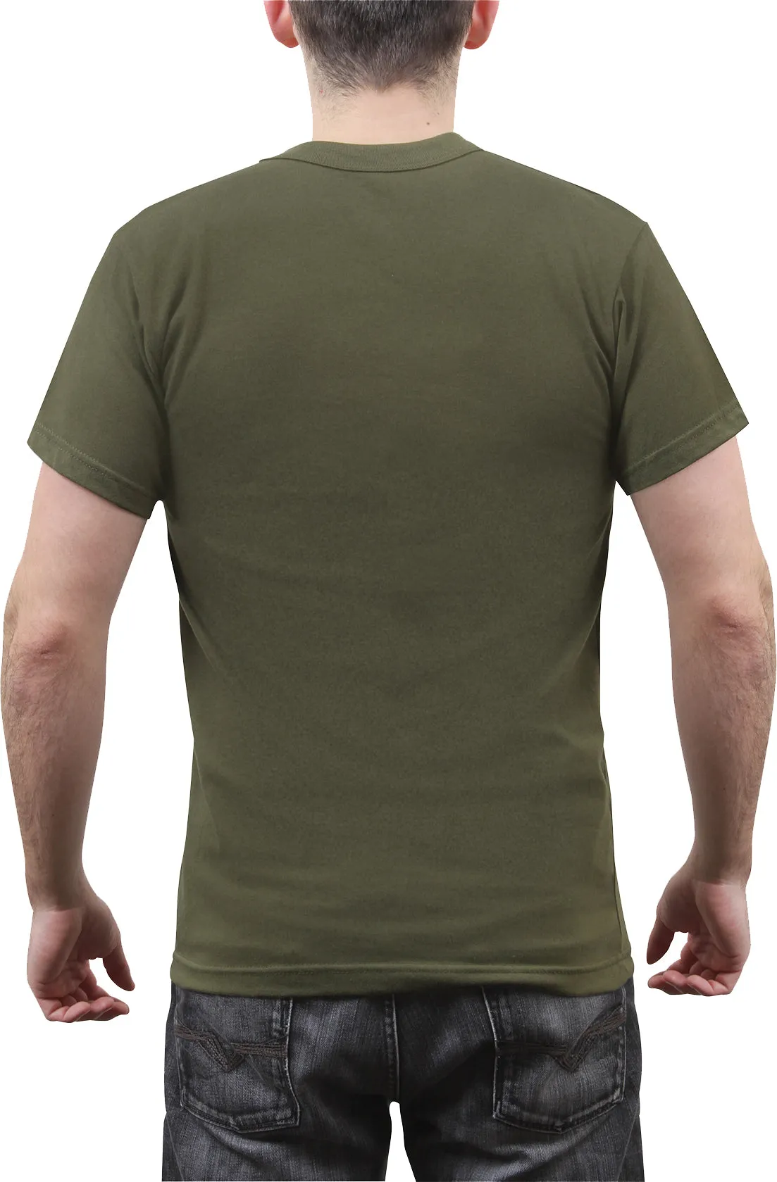 Olive Drab - Military GI Type Short Sleeve T-Shirt - Polyester Cotton