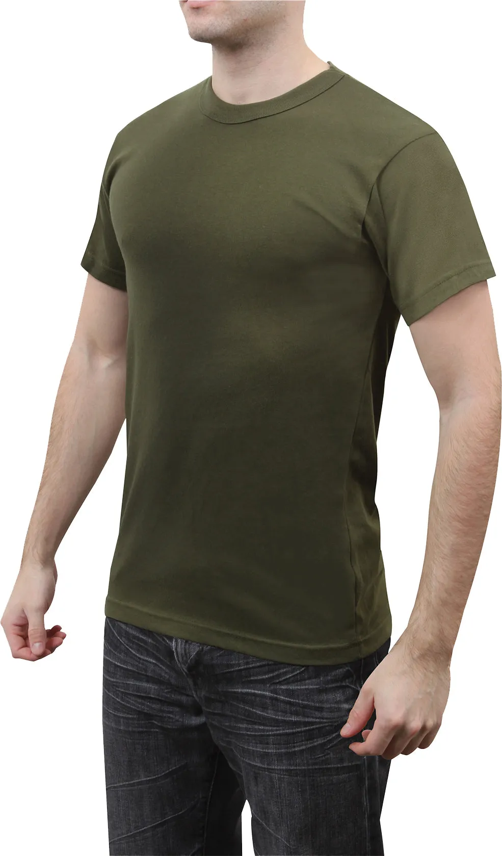 Olive Drab - Military GI Type Short Sleeve T-Shirt - Polyester Cotton