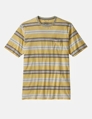 Patagonia Squeaky Clean Stripe Pocket T-Shirt - Surfboard Yellow/Weathered Stone