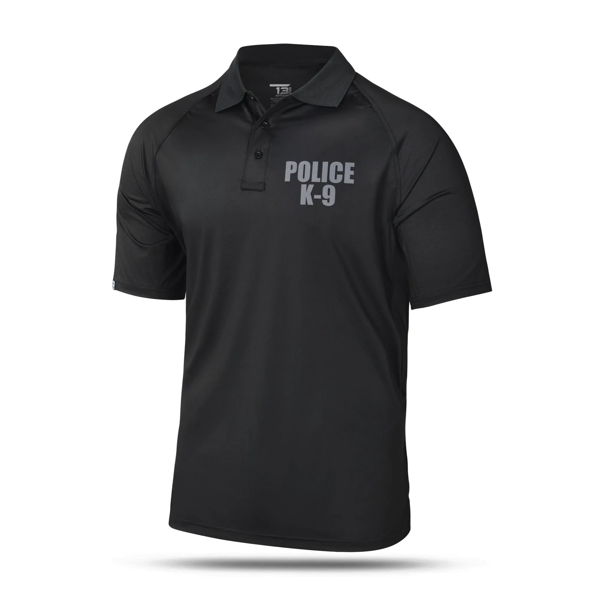 [POLICE K9] Reflective Men's Performance Polo [BLK/REF]