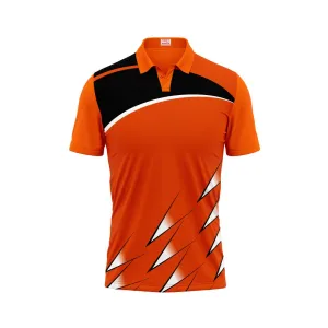 Polo Neck Printed Jersey Orange Design 11