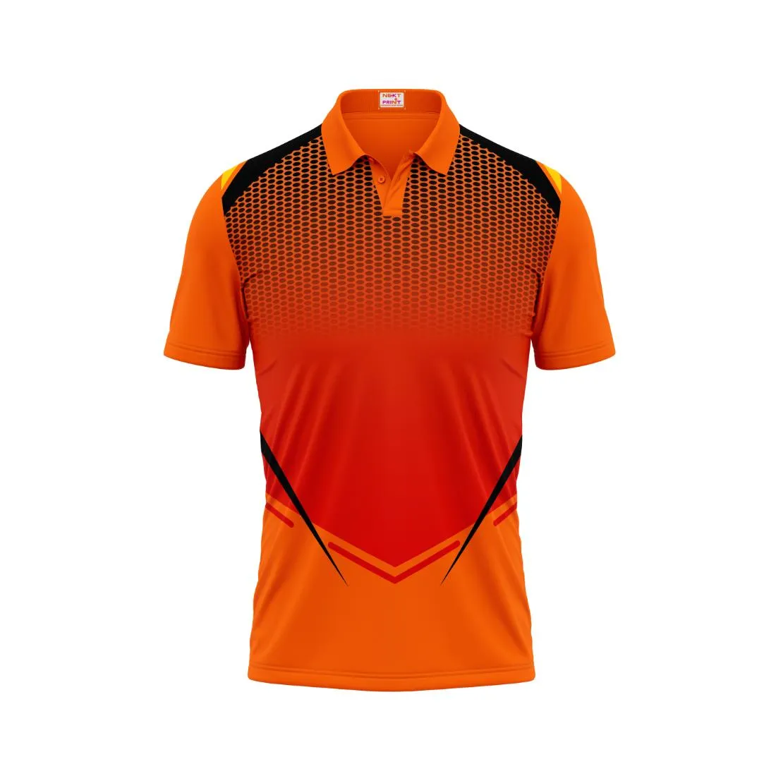 Polo Neck Printed Jersey Orange Design 1