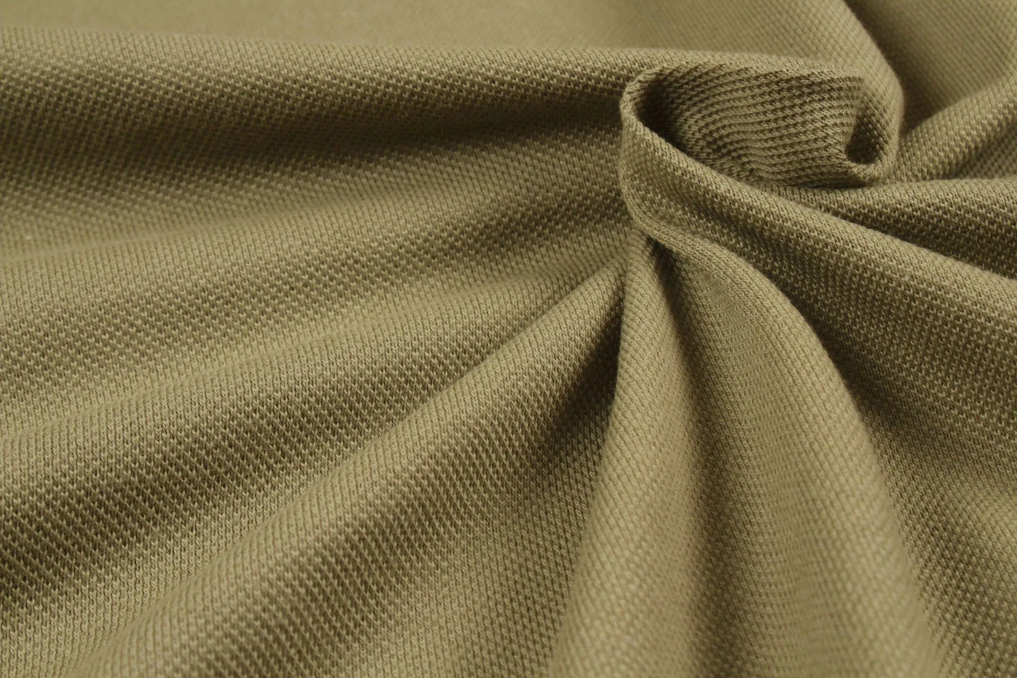 Premium Organic Cotton Piquet - Khaki