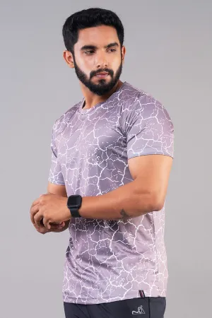 RUDESTYLE MARBEL PRINTED SLIM FIT T-SHIRT - LIGHT GREY