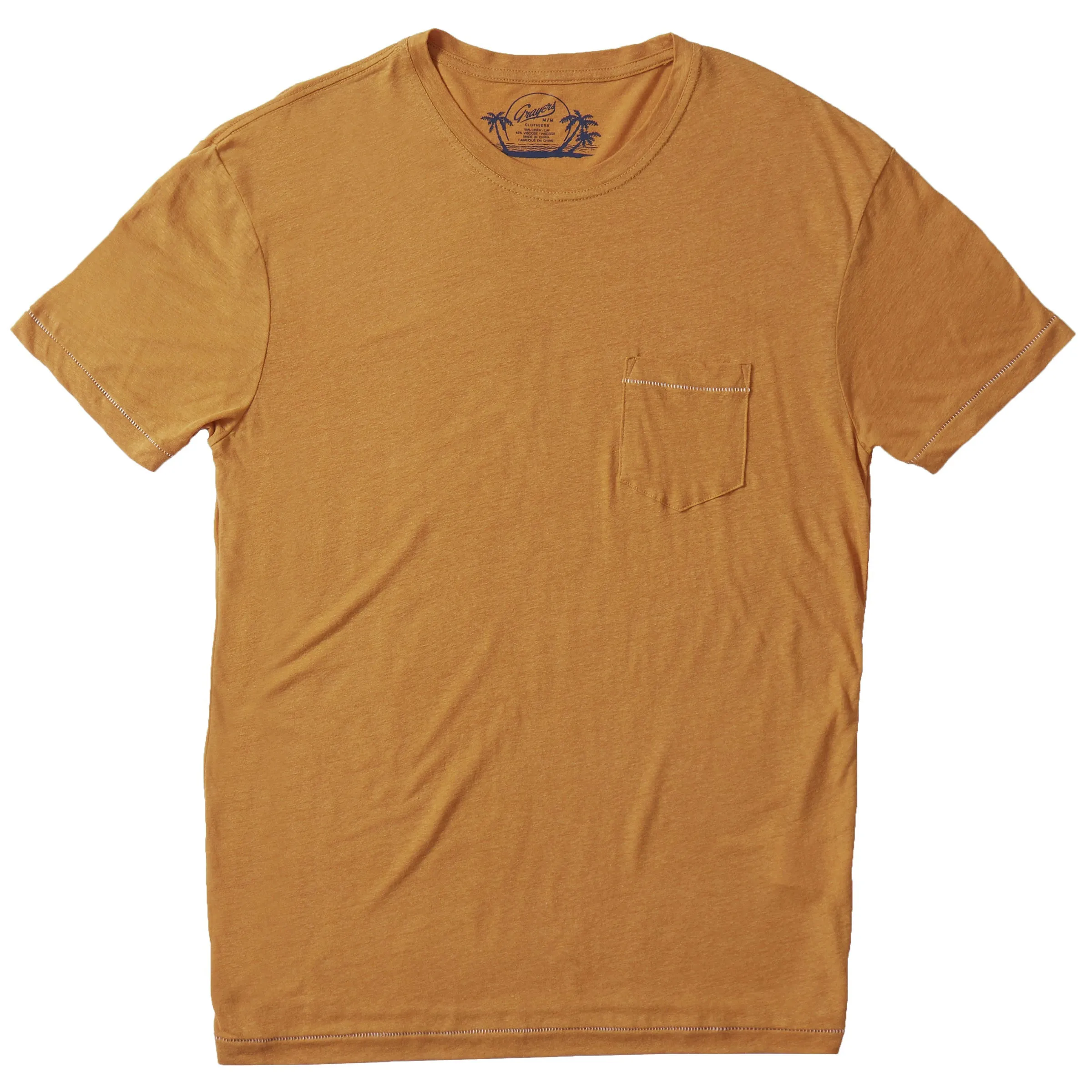 Safari Linen Blend Pocket Tee - Adobe (Final Sale)